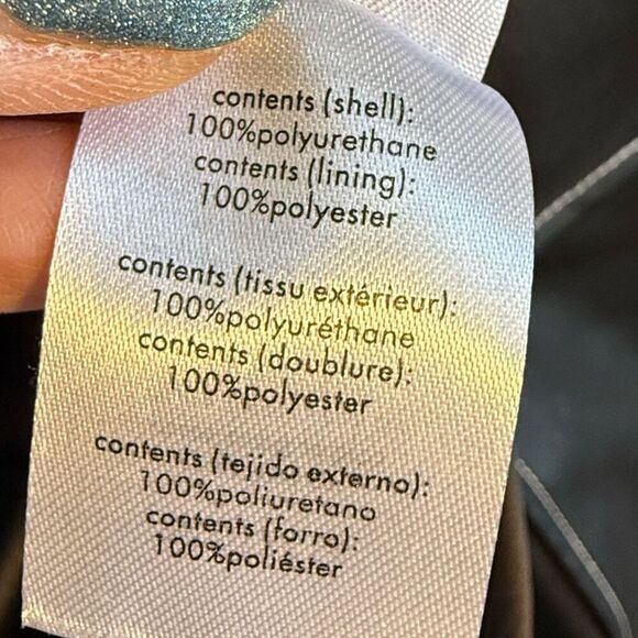 NWT WeWoreWhat Vegan Leather Western Jacket. In black with white stitching.  Siz - Picture 12 of 15